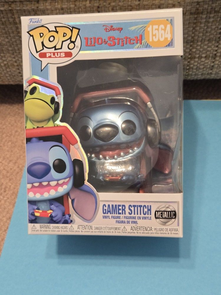 Disney Lilo & Stitch Gamer Stitch METALLIC Funko Pop