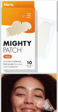 Mighty Patch Hero Cosmetics Nose Large Hydrocolloid Pore Strips, 10 Ct