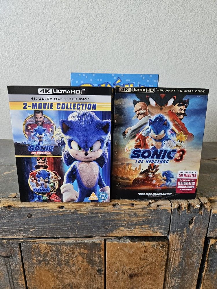 Sonic The Movie 1,2 Blu-Ray *No Case*