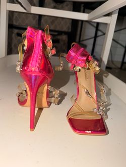Pink holographic scrappy heels