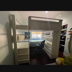 Custom Solid Wood Bunk Bed, Desk/organizer. Built To Last