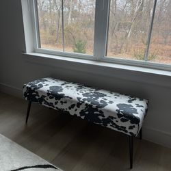 Cowhide Accent Bench