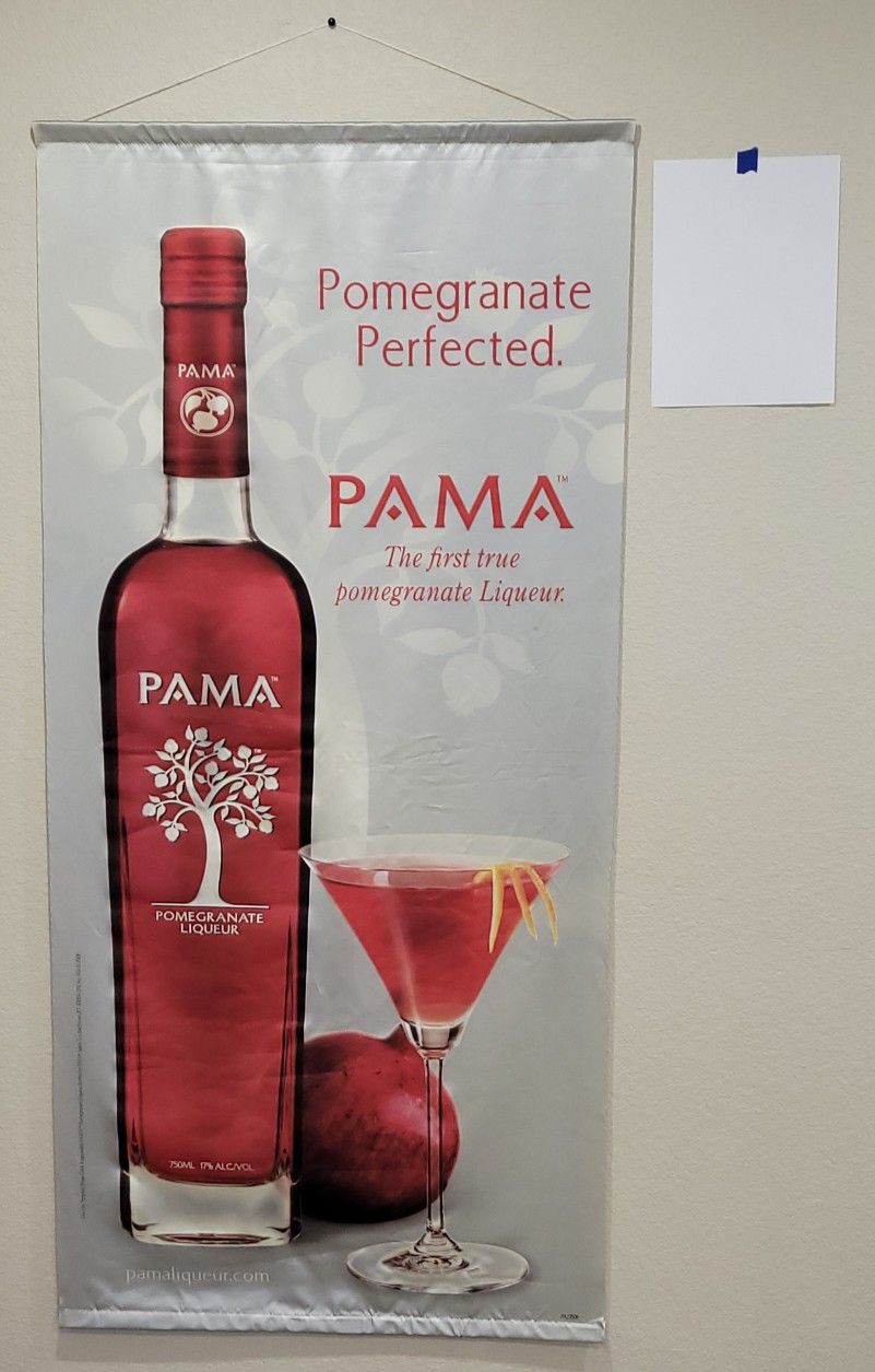Pomegranate Liqueur PAMA Wall Banner Sized 28x59