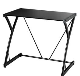 Glass top computer desk