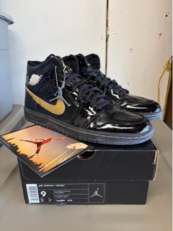 Jordan 1 PL Black Gold size 9 DS $150 cash only