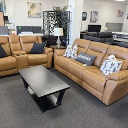 Top Grain Power Reclining Leather Sofa And Loveseat 