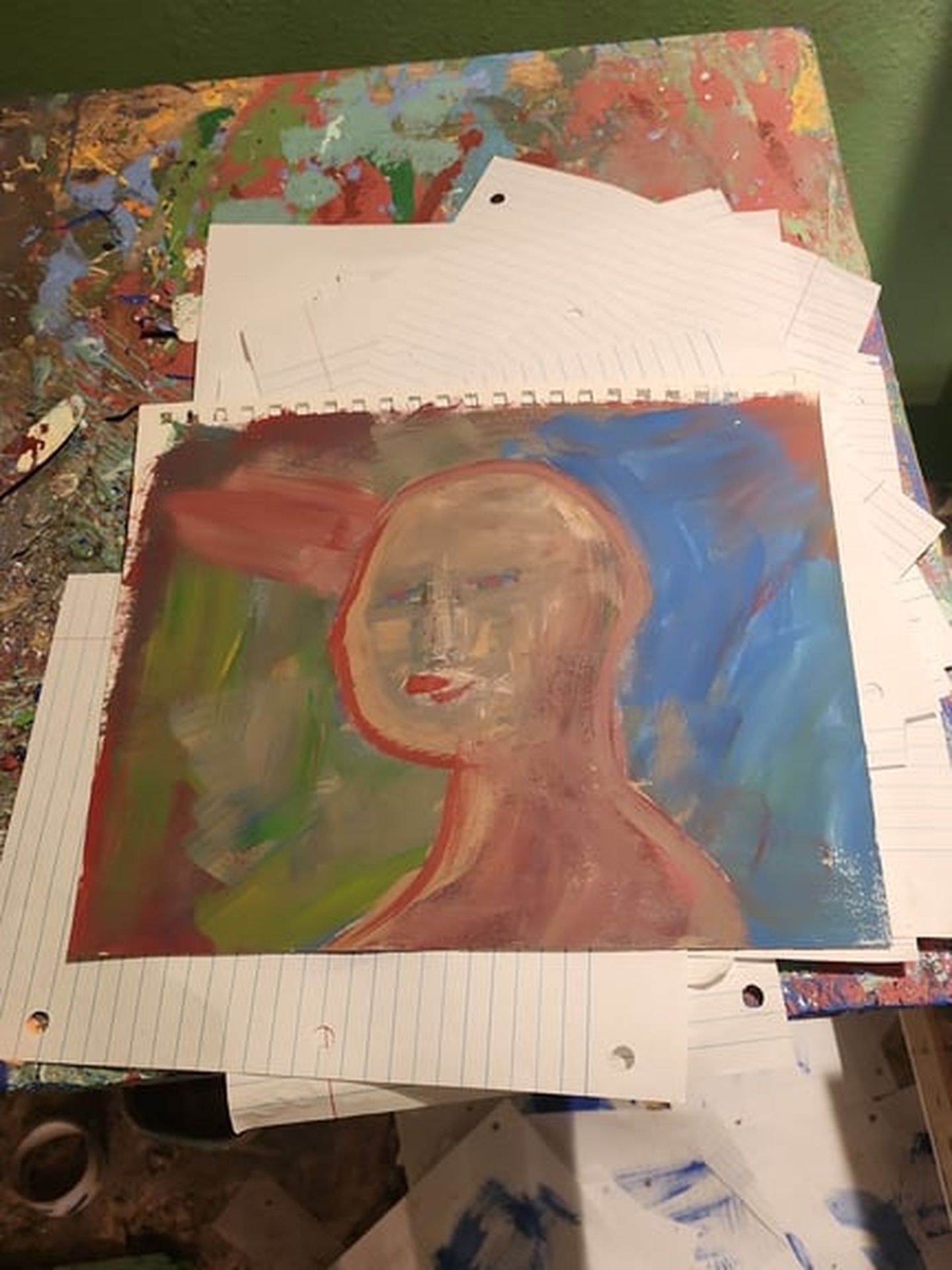 Abstract Portrait Oil Painting on Sketchpad