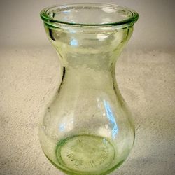 6 In. Clear Green Vase With 3 in. Opening