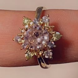 Ring Flower Zirconia Stone  