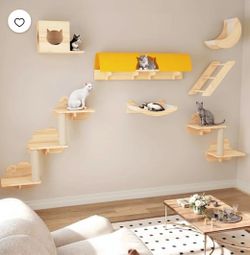 Cat Wall Shelves Set, 13PCS Wooden