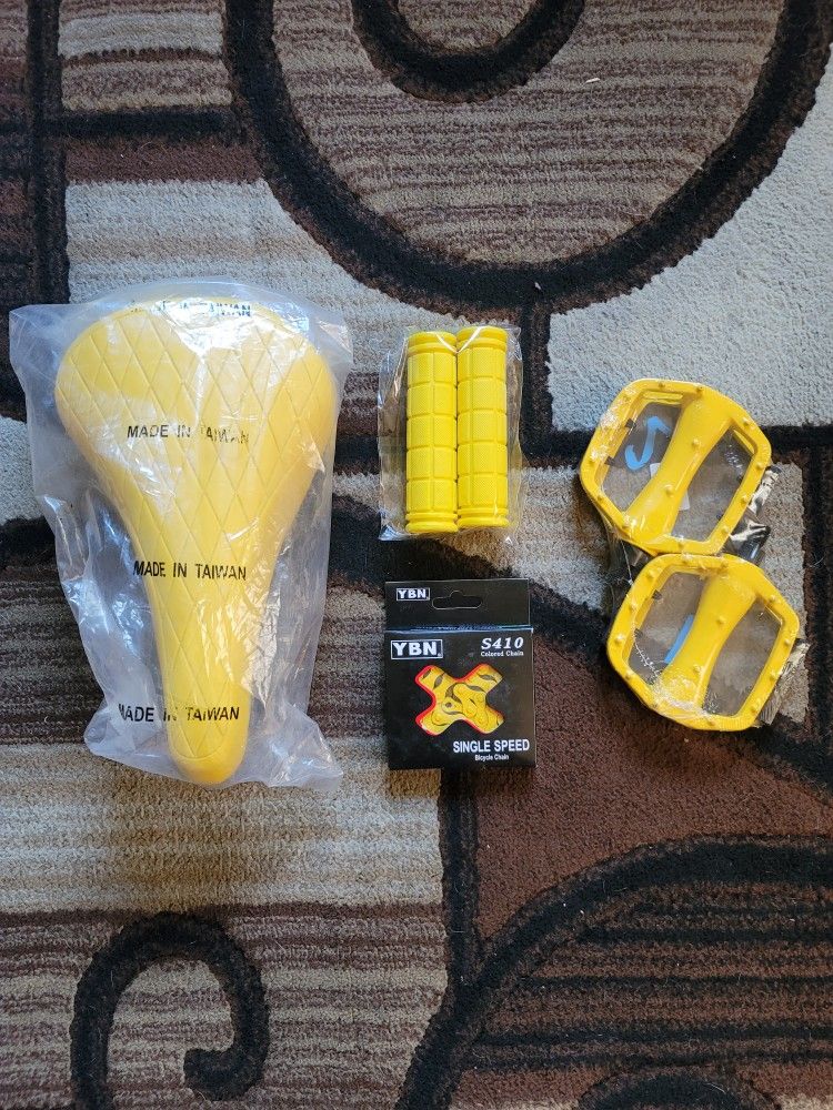 NEW Bicycle Bmx Parts Bundle Yellow
