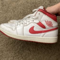 red and white Jordan 1 red and white