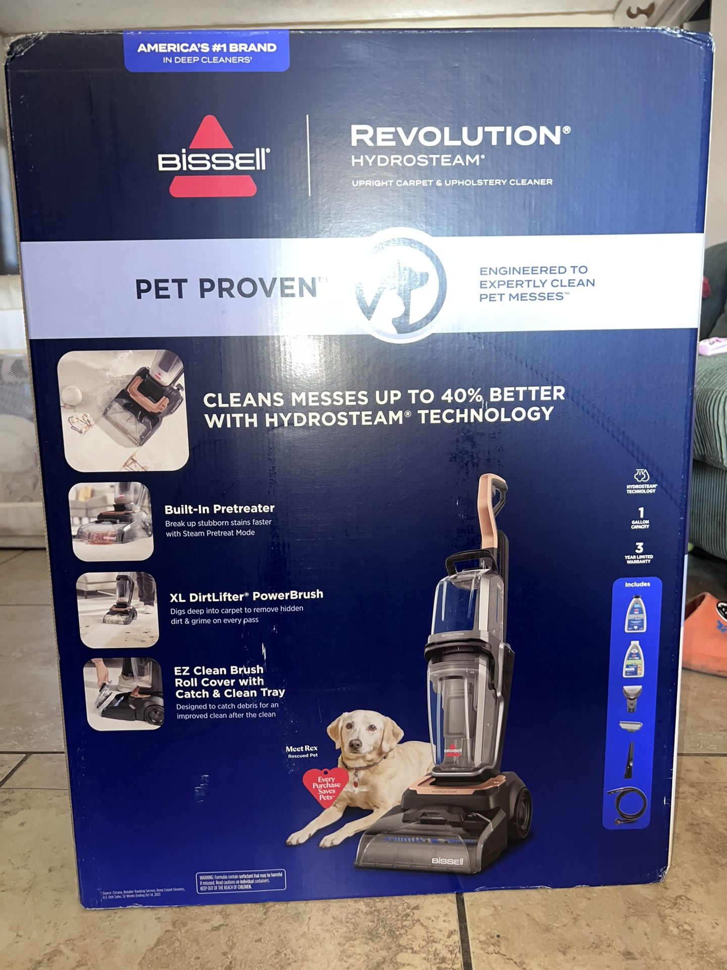 Bissell Revolution Hydrosteam Pet Hair Pick-Up Carpet Cleaner & Upholstery Cleaner