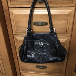Brighton Black Leather Shoulder Bag