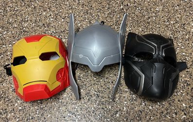 3 Disney Marvel Avengers Superhero Masks - IronMan+Thor+Black Panther