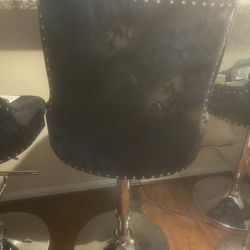 Black Studded Bar Stool 