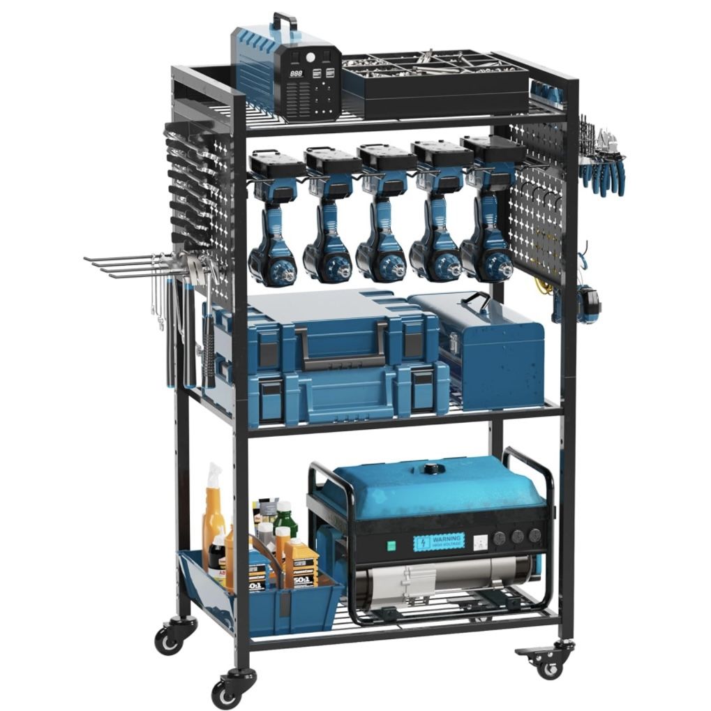Tool Organizer Cart with Lockable Wheels