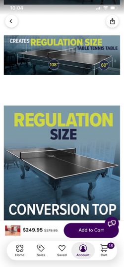 JOOLA Regulation Size Ping Pong Table – Brand New, Never Used