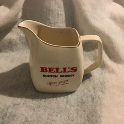 VINTAGE BELL’S SCOTCH WHISKY CERAMIC PITCHER JUG “AFORE YE GO” WADE PDM ENGLAND 