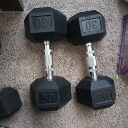 30lb Rubber Dumbbells NEW