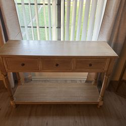 Rustic Console Table with Drawers and Shelf – 37” Wide