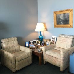 Small Fabric Recinersand Coffee Table