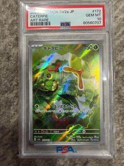 PSA 10 Caterpie Art Rare 172/165 Japanese Pokemon SV2a
