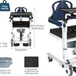 Brand New In Box Hydraulic Lift and Transfer Chair, Wheelchair, Bedside Commode