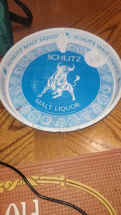 1971 Shlitz malt liquor metal tray