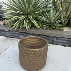 Gold Modern Medium Planter