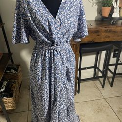 Blue and White Dress | Vestido Azul con Blanco