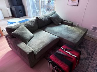 Green Corduroy 2-Seater couch
