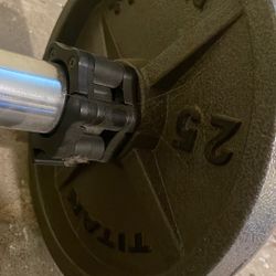 25 Lb Plates With Bar/clips And Bench If You Want For Cheap 