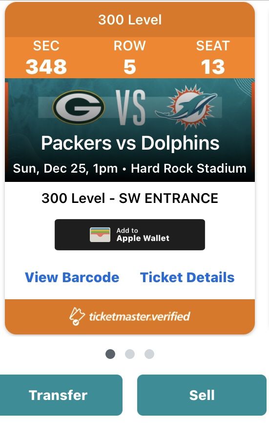 3 Miami Dolphins Tickets