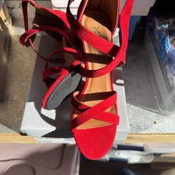 Red Thick Heels 