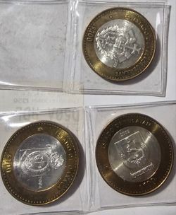 2004 MEXICO 100 PESOS SILVER BIMETALLIC COIN ESTADO DE YUCATAN,OAXACA Y VERACRUZ.1st PHASE