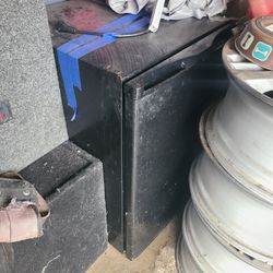 A mini refrigerator.