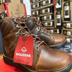 WORK BOOTS • // WOLVERINE HELLCAT WEDGE // waterproof slip resistant// 