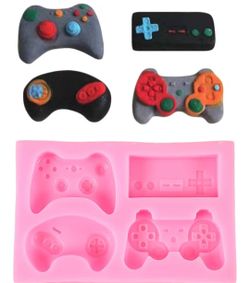 Game Controller Cake Fondant Mold, Video Game Controller Candy Silicone Resin Molds for Candy, Chocolate, Fondant, Cupcake Topper, Polymer Clay, Keych