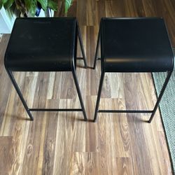 Set Of Black Metal Stools 