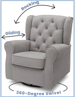 Delta Children Emma Nursery Glider Swivel Rocker Chair- Greenguard Gold Certified, Flax