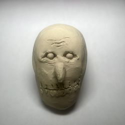Stressed Zombie Man Clay Statue