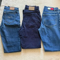 3 Pair Of Brand Name - Size 10 & 11 Women Jeans - DKNY, Calvin Klein, Tommy Hilfiger Jeans- Preowned 