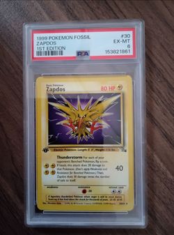 1999 Pokemon Fossil Zapdos 1st Edition #30