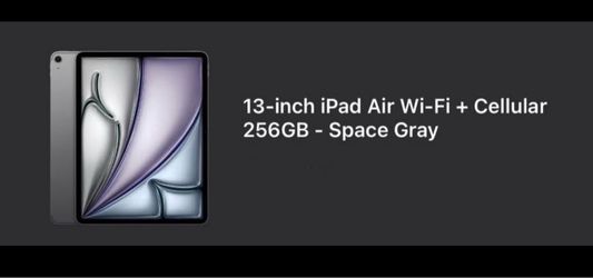 Apple iPad Air 13-inch Wi-Fi + Cellular 256GB Space Gray