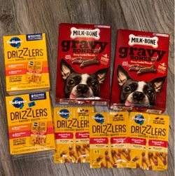 FREE WITH ANY PURCHASE - Milk-Bone Gravy Bones & Pedigree Drizzlers Dog Treat Bundle
