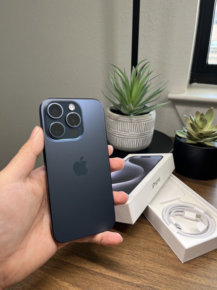 iPhone 15 Pro 128gb Blue Titanium 💙⭐ Unlocked Any Carrier! Verizon AT&T Cricket T-mobile Metro Mexico Tambien 🇲🇽 international