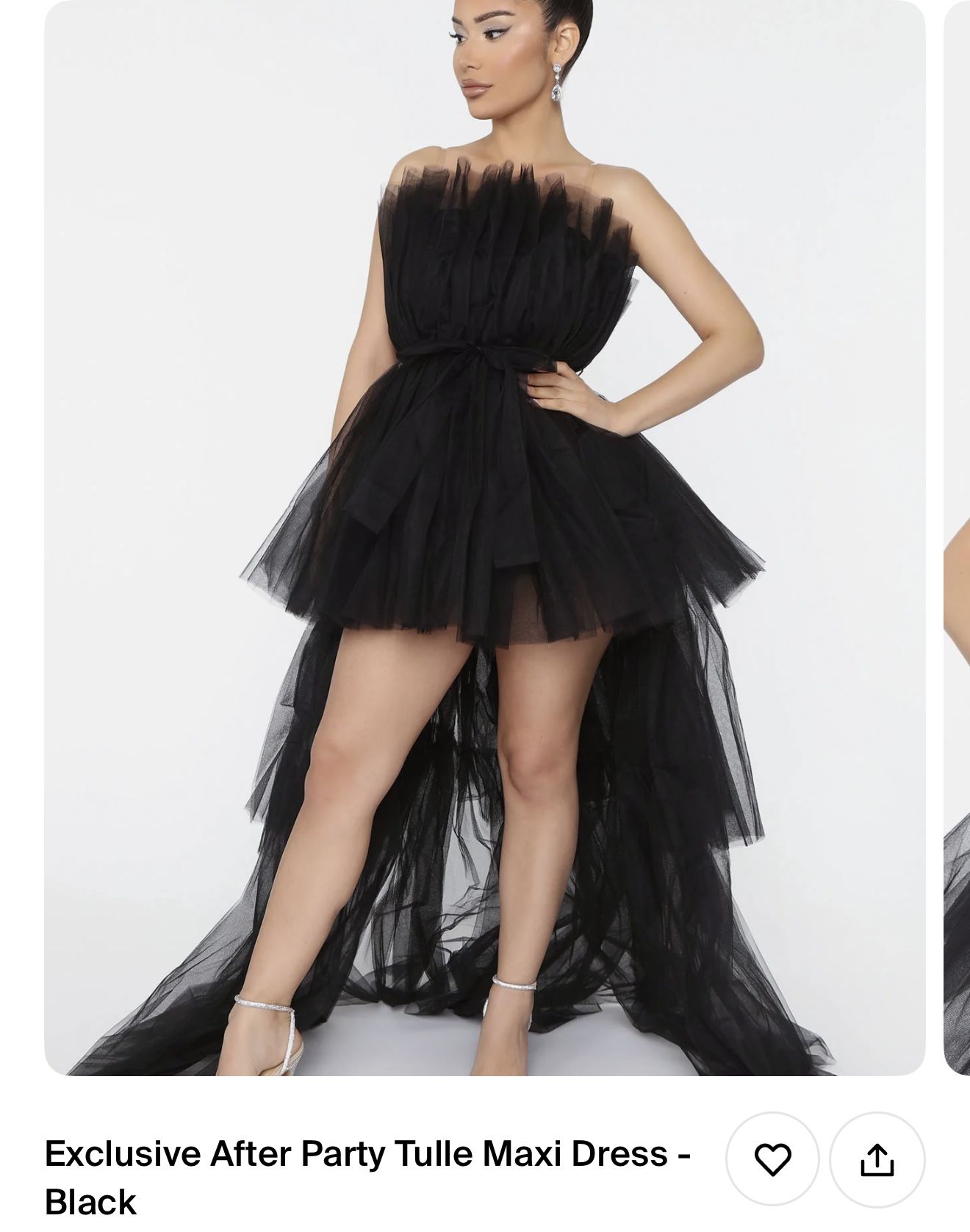 Tulle Maxi Dress Black Small 