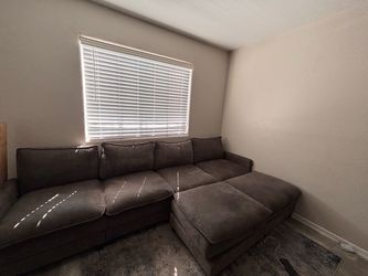 Gray Fabric Sectional Sofa with Chaise