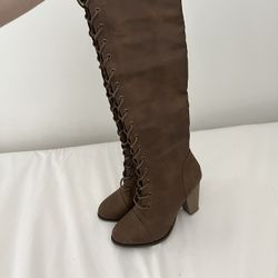 Long brown boots